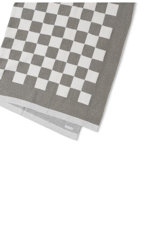 Barefoot Dreams Cozychic™ Checkered Cotton Blend Throw Blanket In Eucalyptus/cream