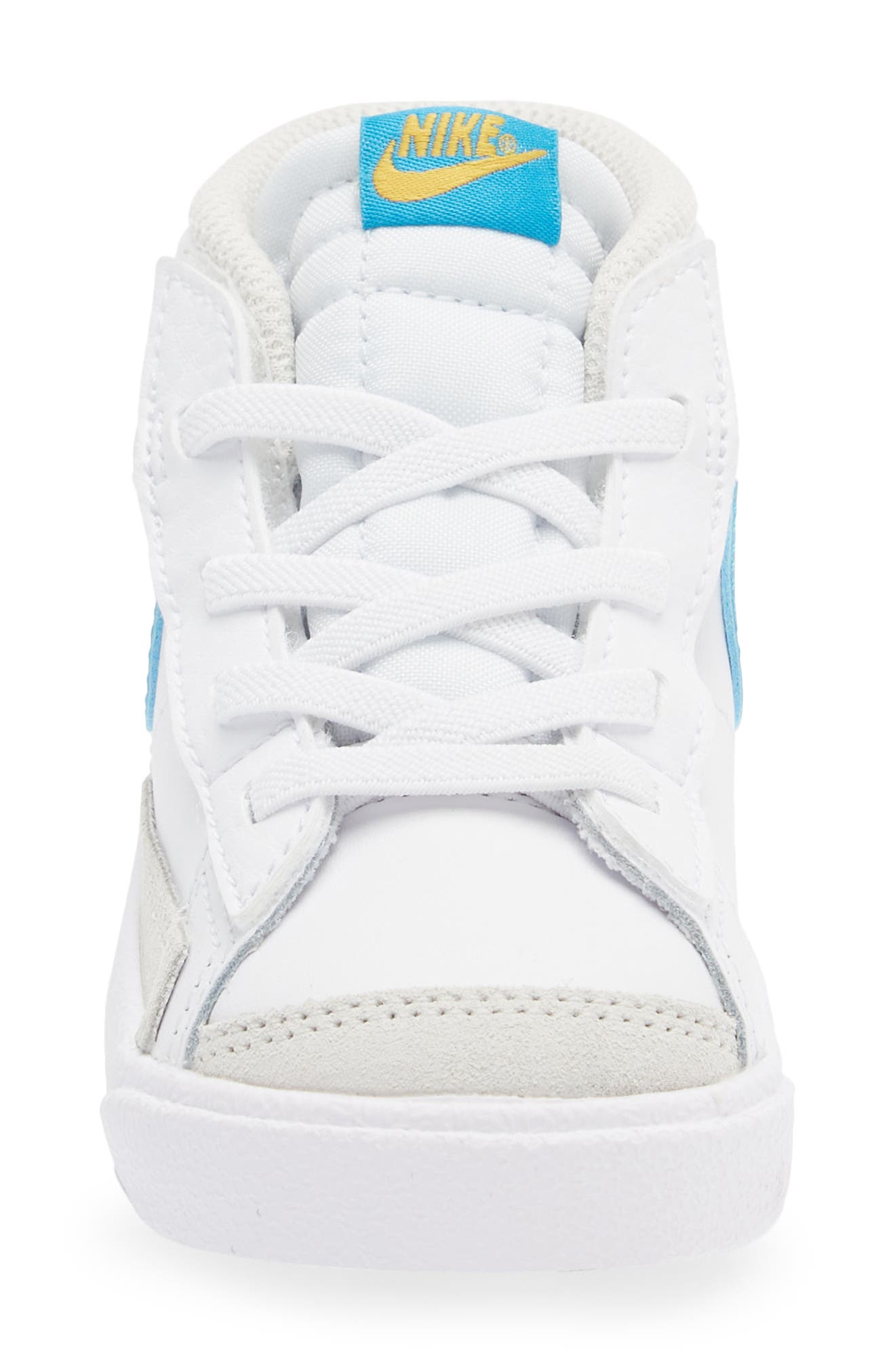 Kids' Blazer Mid '77 Sneaker, Alternate, color, WHITE/ BLUE/ YELLOW/ BONE