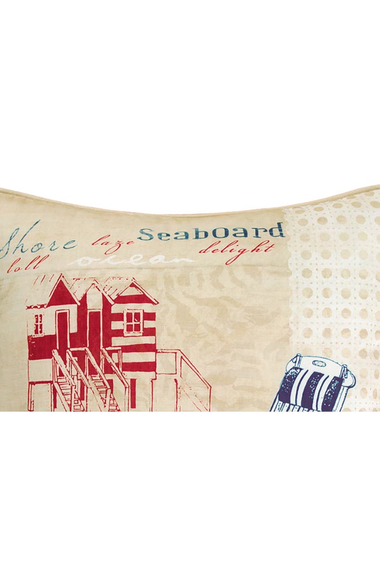 Cabana Beach Relaxation & Seaboard HD Printed Accent Throw Pillow, 18" x 18", Alternate, color, Off-White