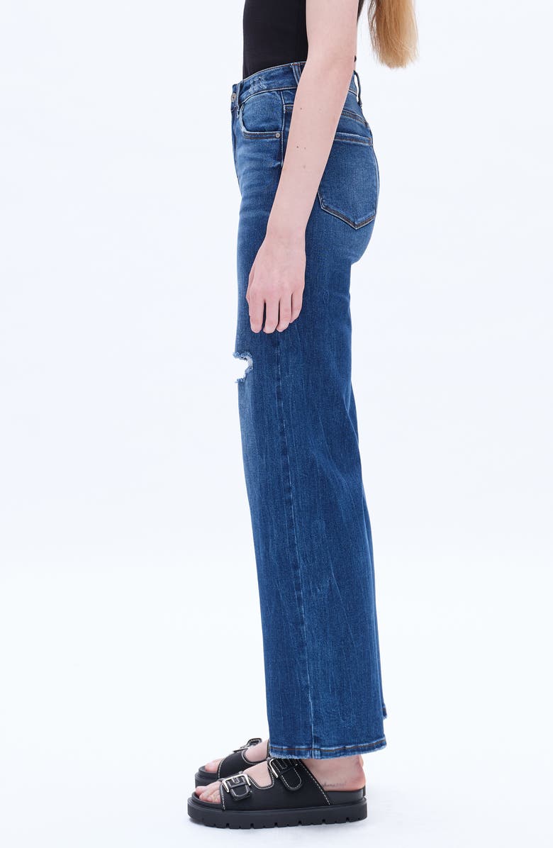 Bayeas Distressed High Waist Wide Leg Jeans, Alternate, color, 