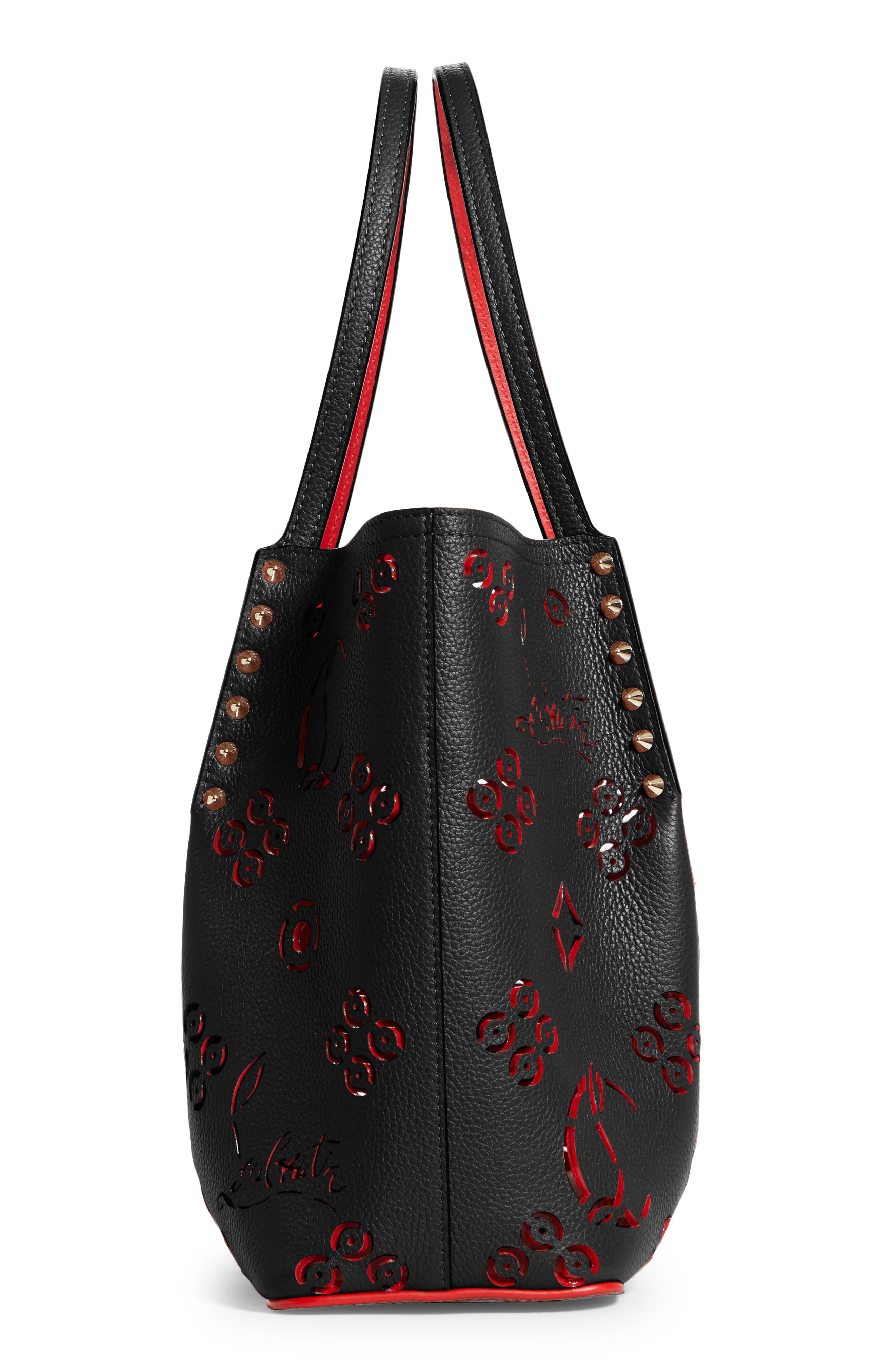 Christian Louboutin Small Cabarock Loubinthesky Perforated Leather Tote, Alternate, color, 