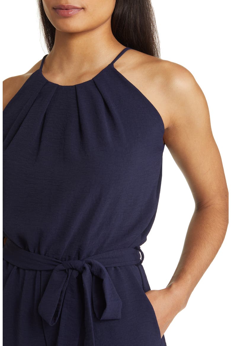 Flared Ruffle Hem Romper, Alternate, color, NAVY