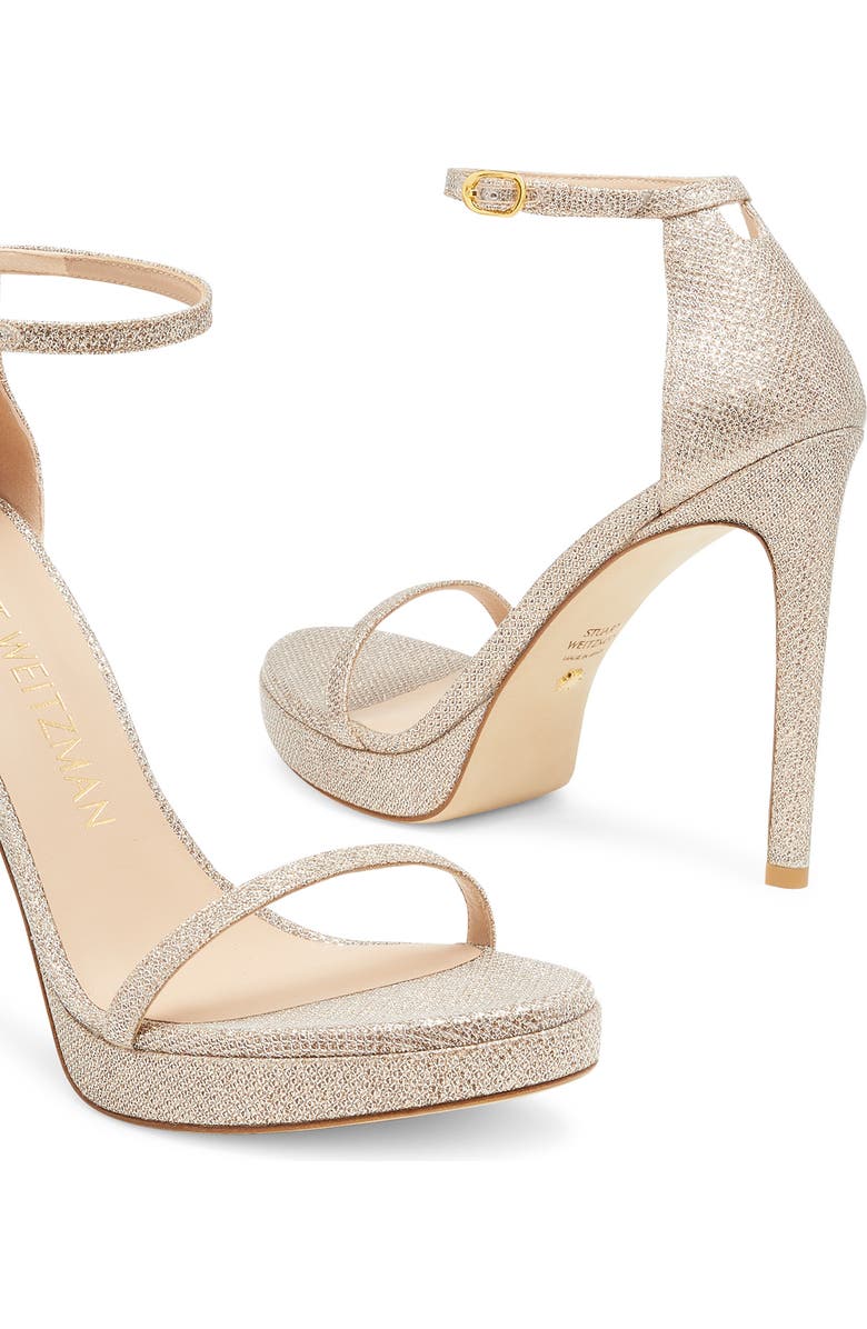 Stuart Weitzman Nudist Disco Patent Leather Sandal, Alternate, color,