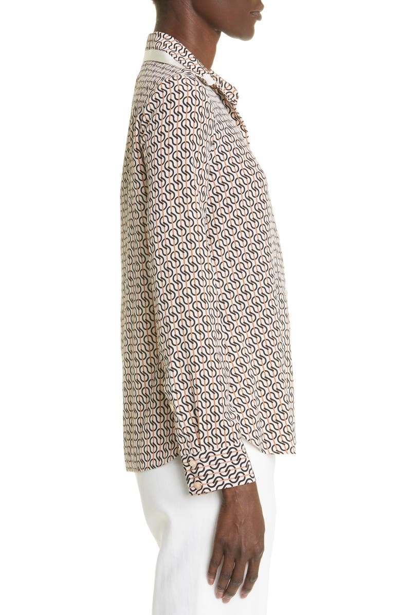 St. John Collection Icon Stripe Silk Crêpe de Chine Blouse, Alternate, color, 