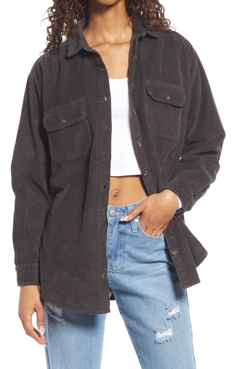Billabong Always Golden Oversize Cotton Corduroy Shirt Jacket, Main, color, 