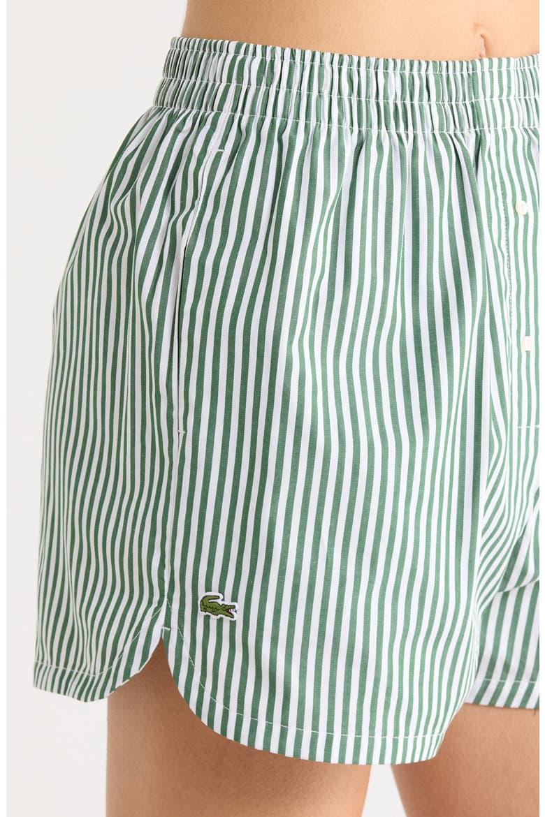 Loungewear Stripe Two-Piece Pajama Set, Alternate, color, GREEN/WHITE