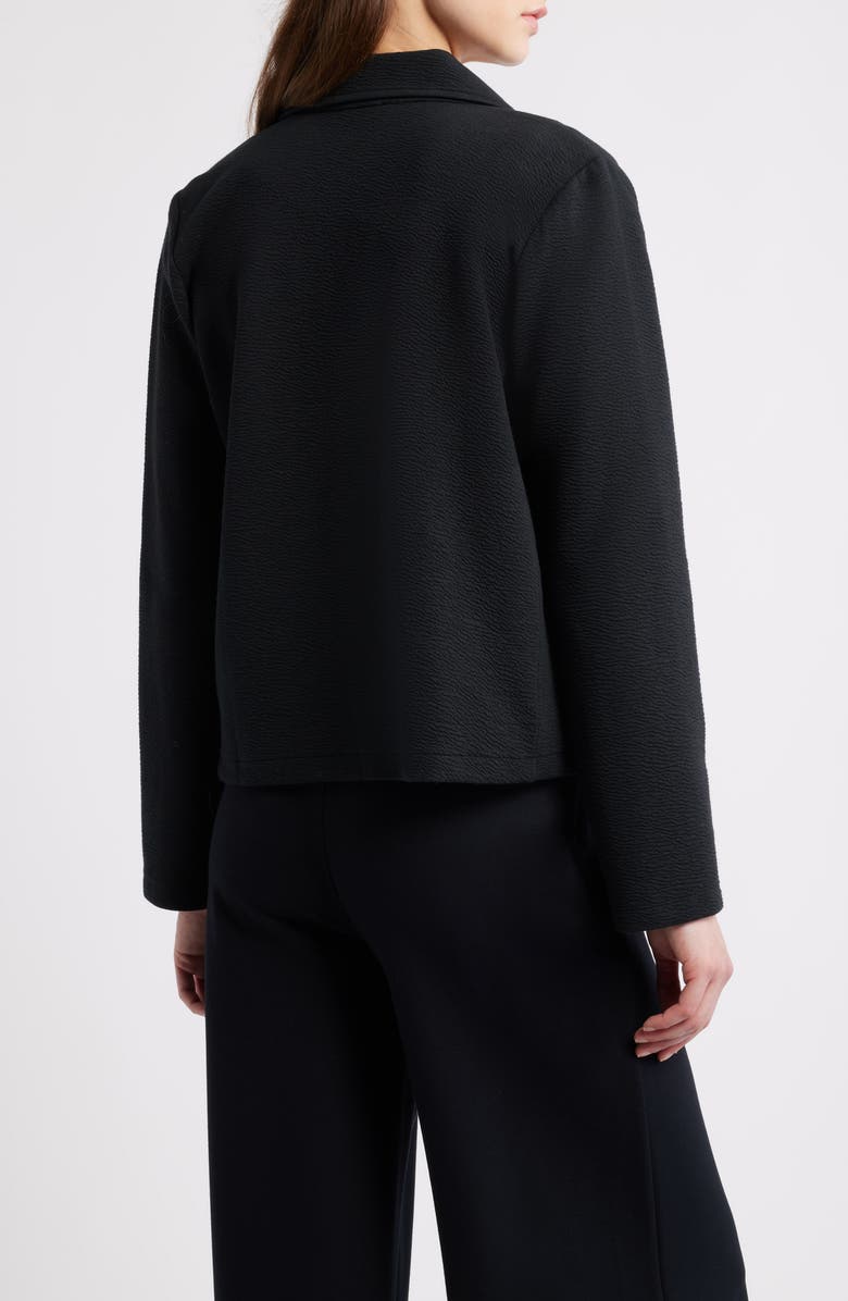 Eileen Fisher Notch Collar Organic Cotton Blend Jacket, Alternate, color, Black