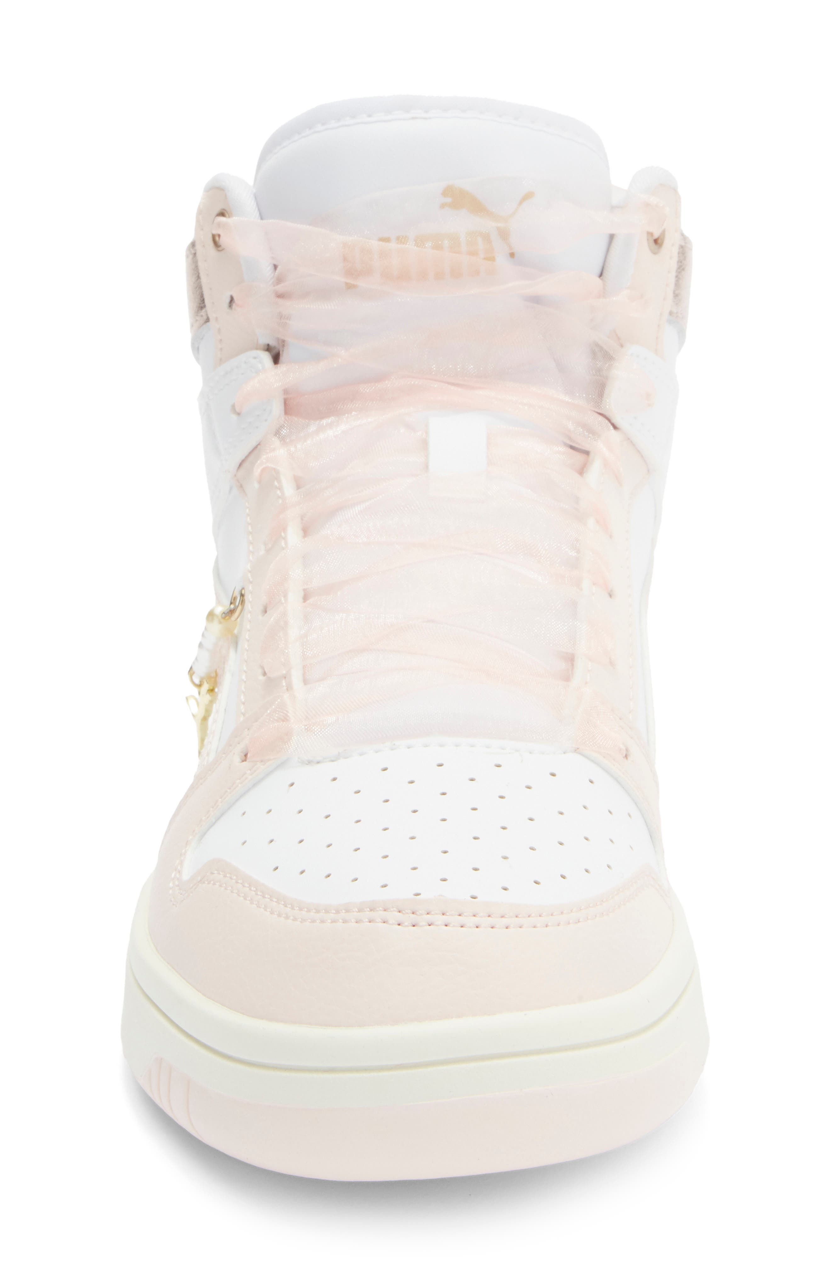 PUMA Rebound Layup High Top Sneaker, Alternate, color, Puma White/ Jasmine / Gold