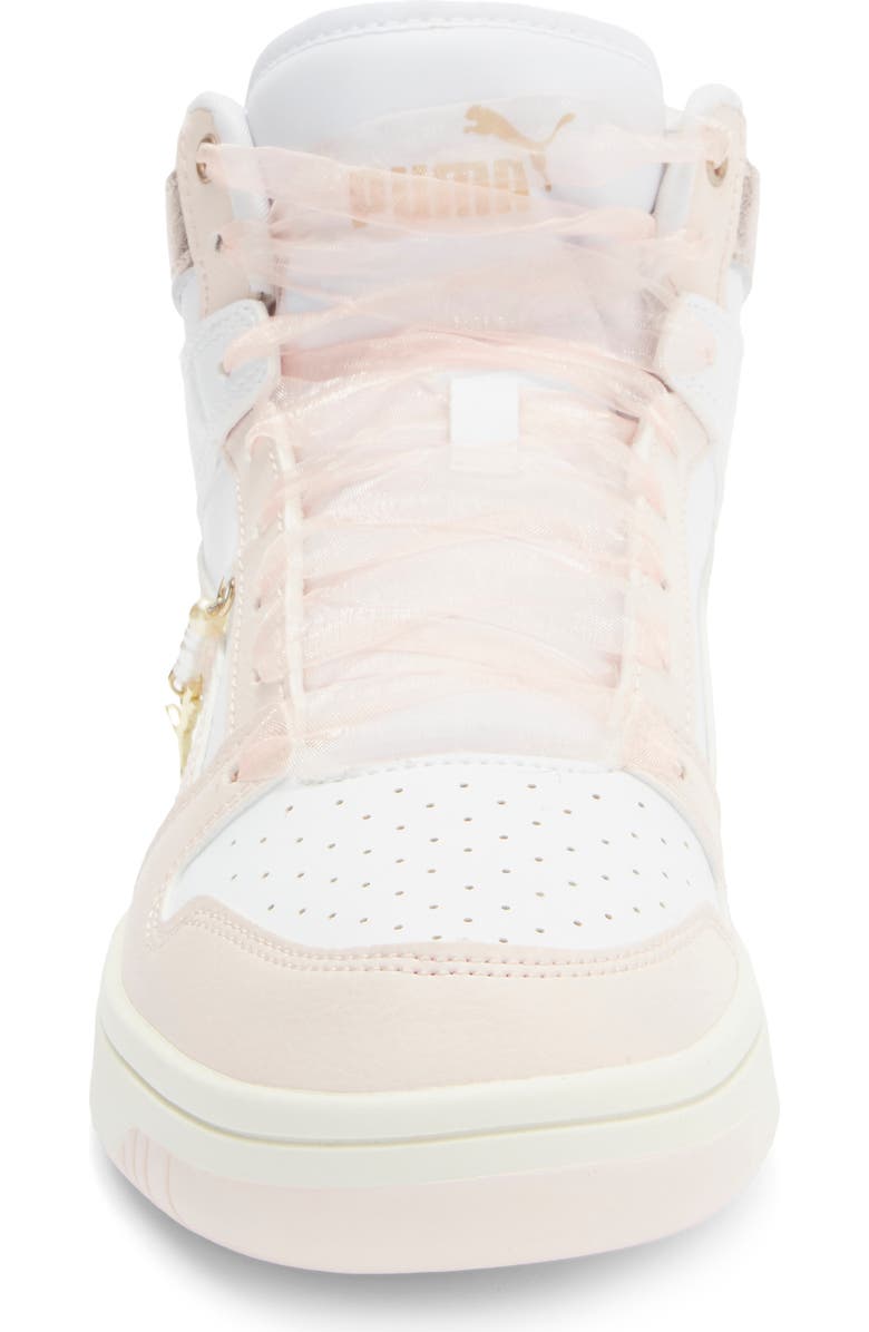 PUMA Rebound Layup High Top Sneaker, Alternate, color, Puma White/ Jasmine / Gold