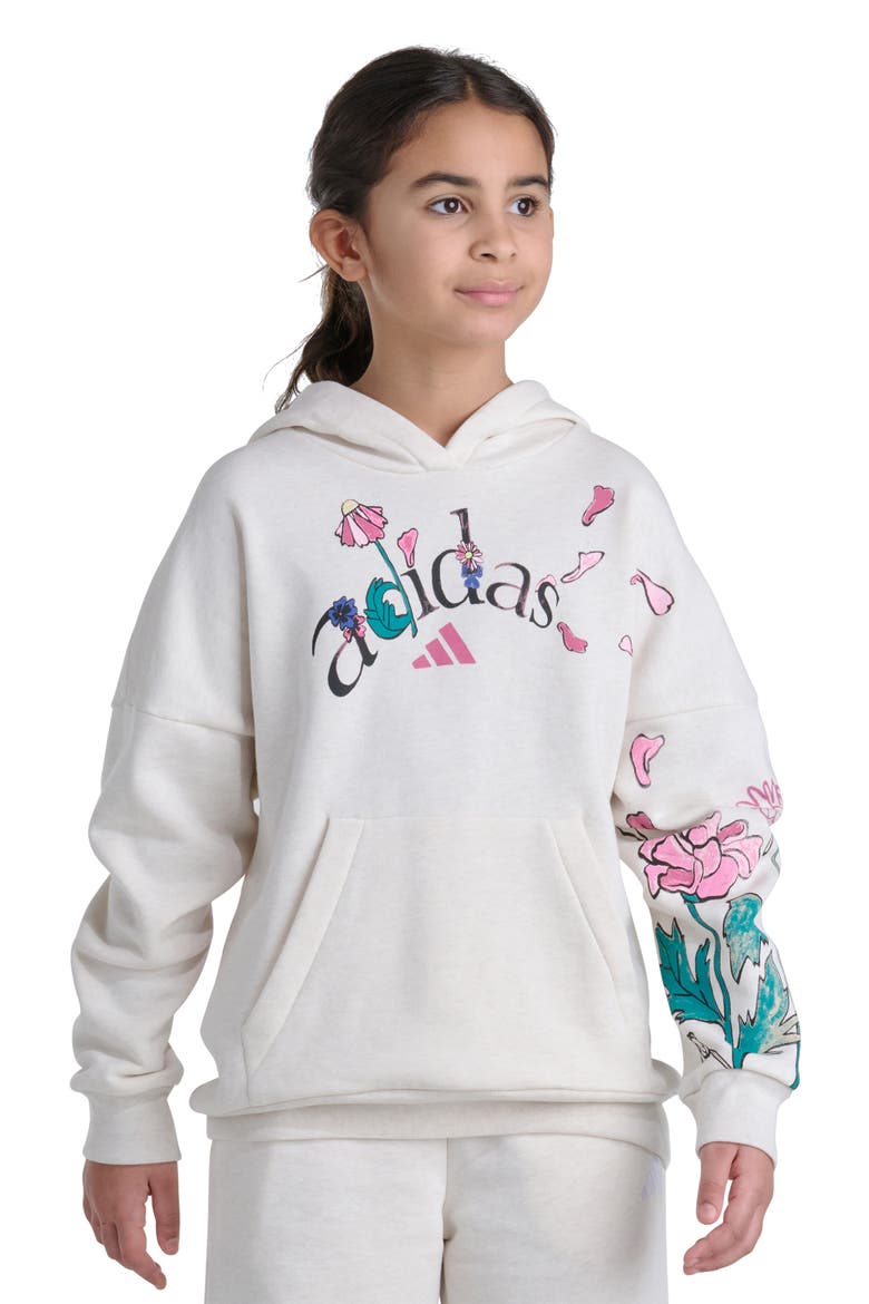 Kids' Graphic Hoodie, Main, color, TAN HEATHER