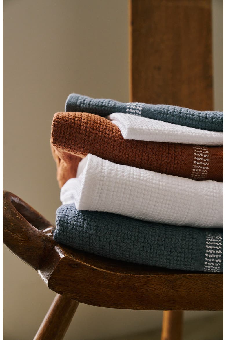Organic Block Rib Bath Towel, Alternate, color, White