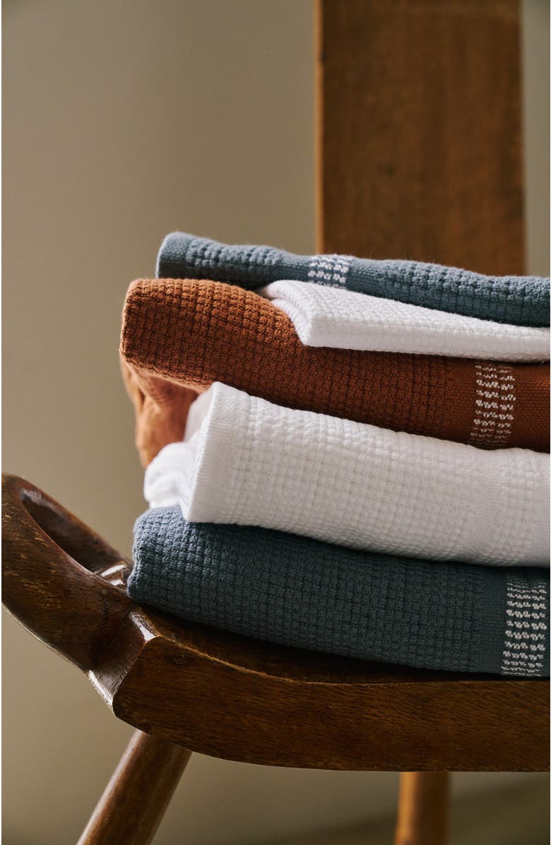 Mungo Organic Block Rib Bath Towel, Alternate, color, White