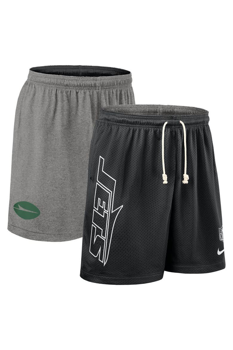 Men's Nike Black New York Jets Sideline Reversible Performance Shorts, Main, color, Black