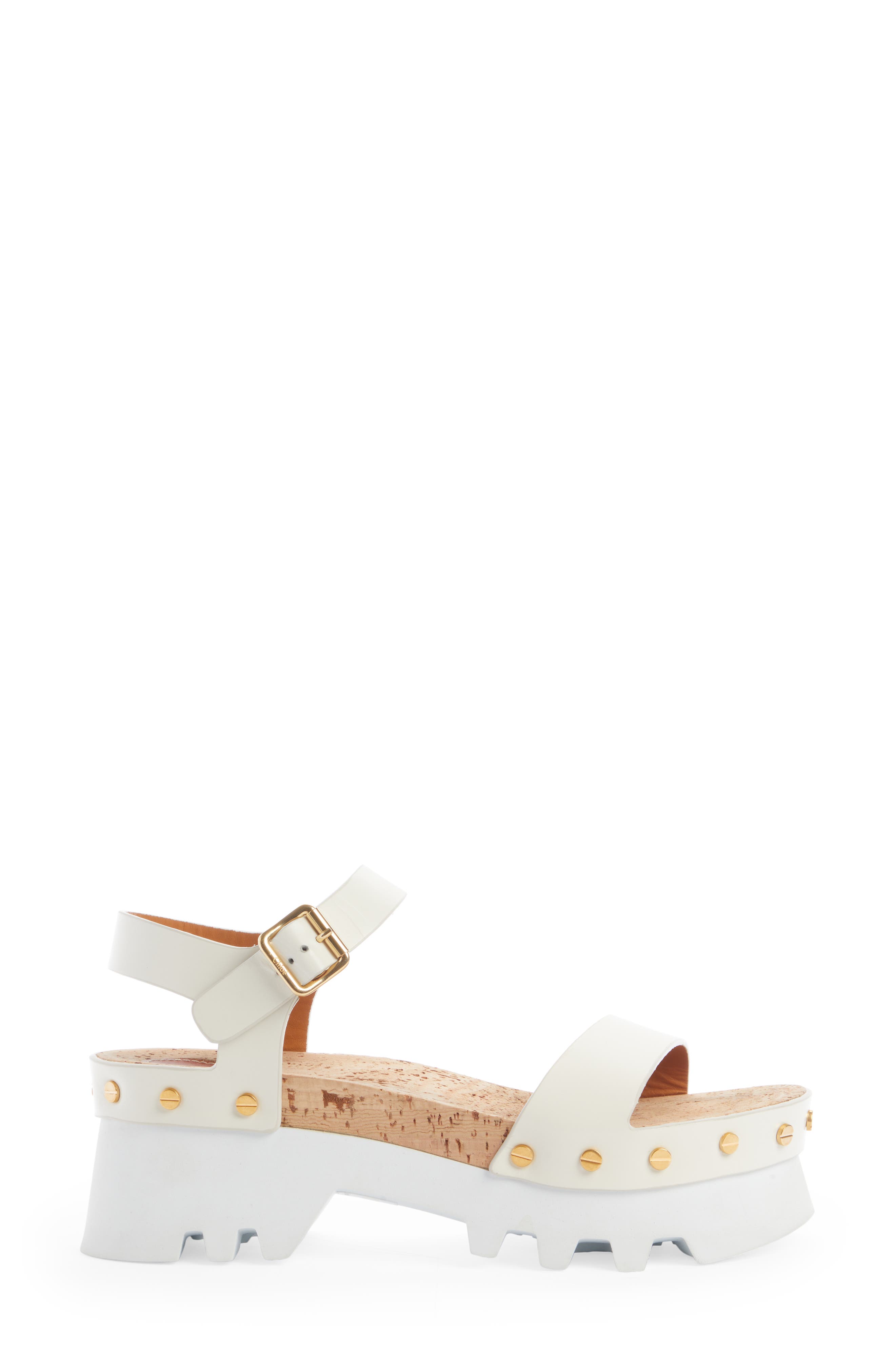 Owena Quarter Strap Platform Sandal, Alternate, color, CLOUDY WHITE