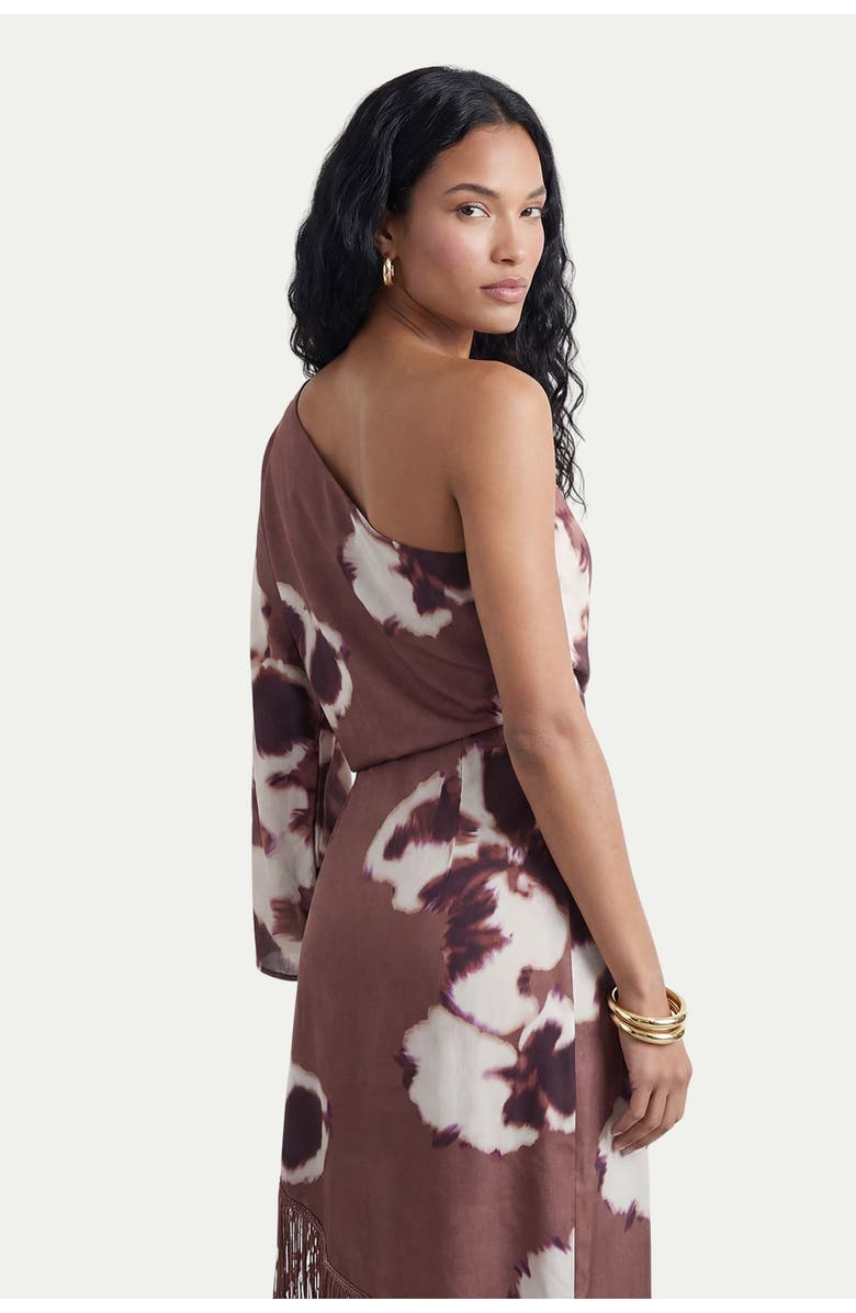 Warehouse Petite One Shoulder Satin Midi Dress, Alternate, color, Floral