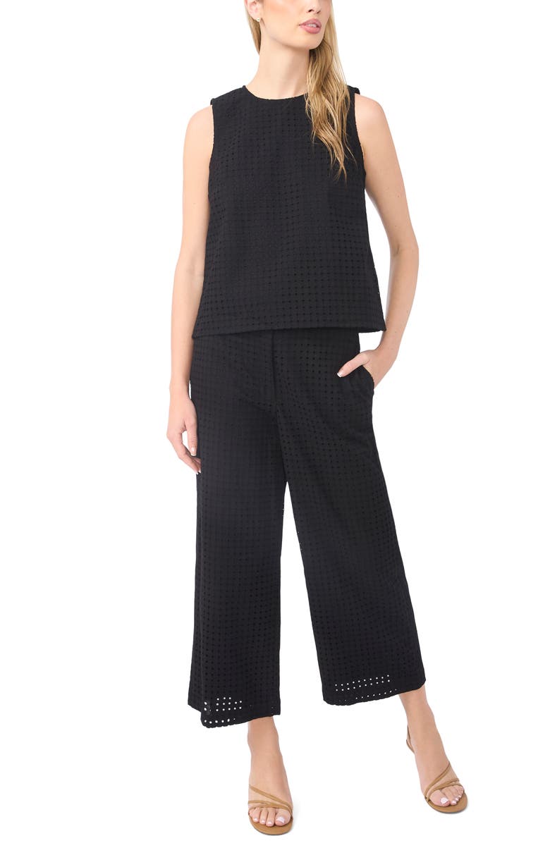 Halogen<sup>®</sup> Eyelet Embroidery Shell, Alternate, color, Rich Black 060