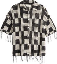 HONOR THE GIFT Fringe Open Stitch Button-Up Shirt