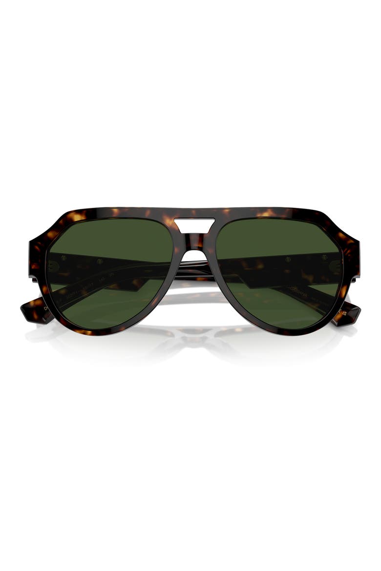 56mm Square Aviator Polarized Sunglasses, Alternate, color, HAVANA