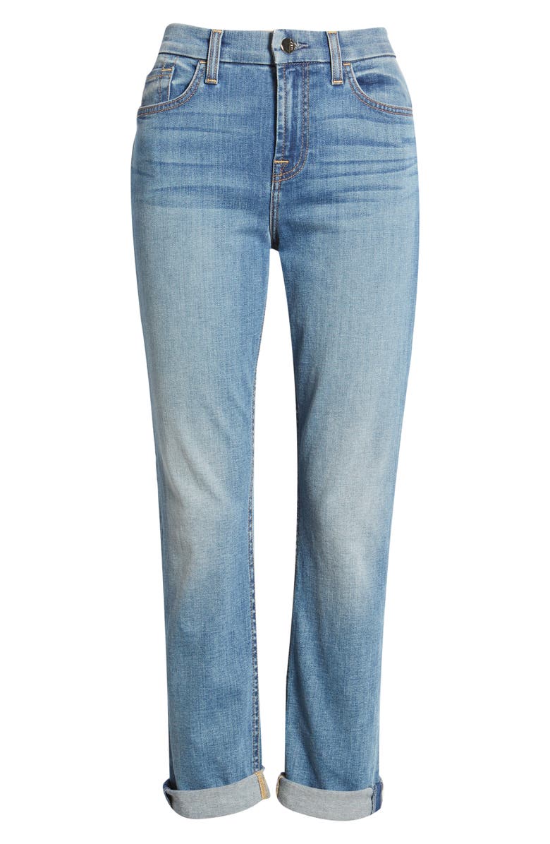 JEN7 by 7 For All Mankind High Waist Crop Straight Leg Jeans, Alternate, color,