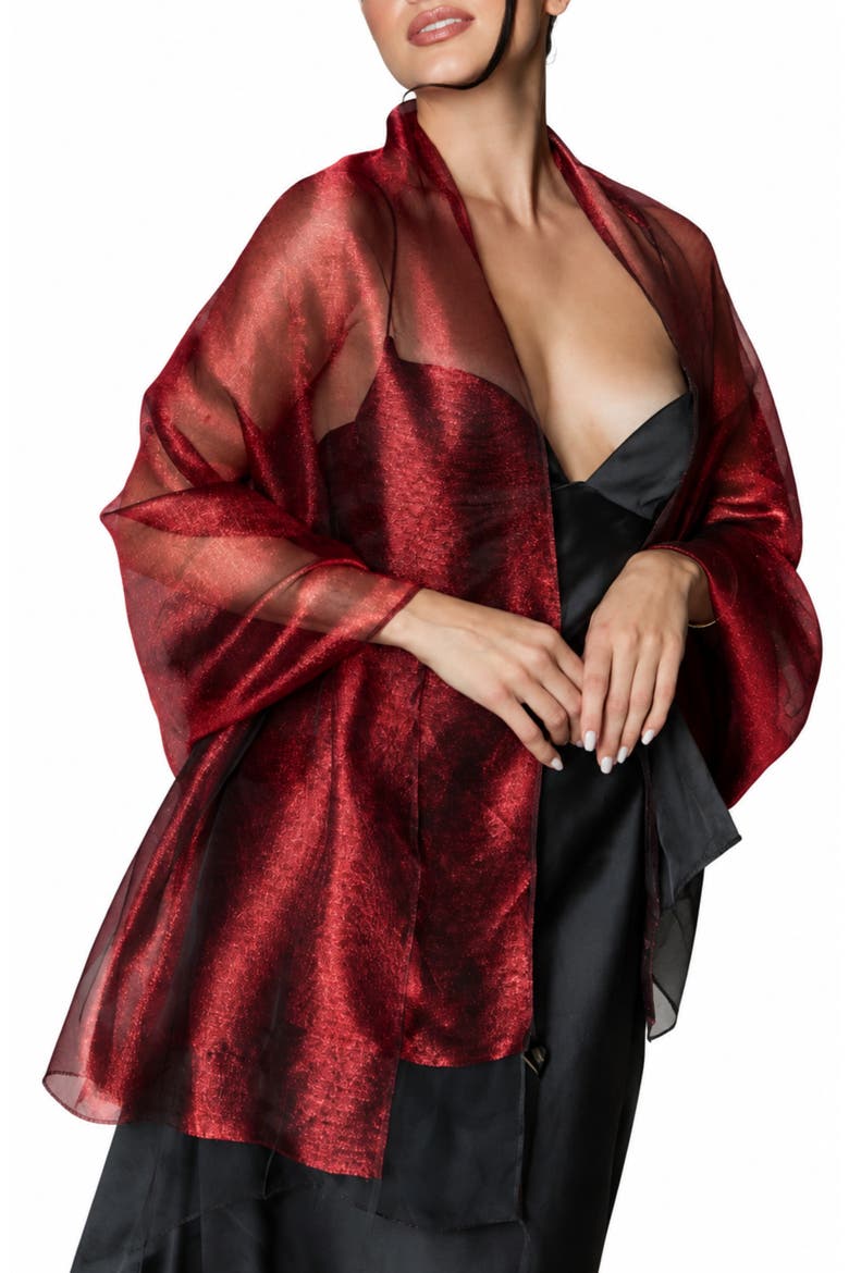 Sheer Silk Scarf, Main, color, BURGUNDY COMBO