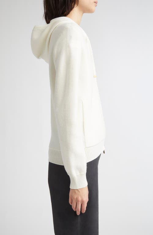 Eleventy Cashmere Blend Zip Hoodie In White