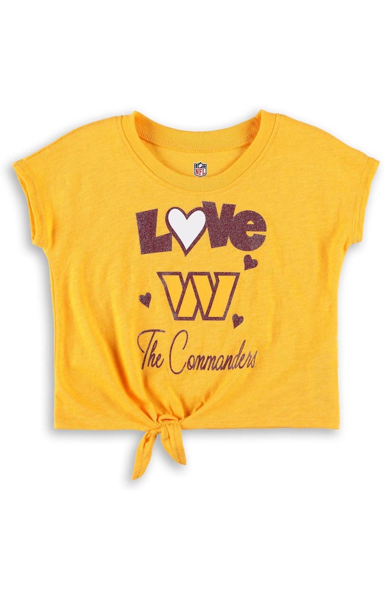 Outerstuff Toddler Gold/Burgundy Washington Commanders Forever Love T-Shirt & Leggings Set, Alternate, color, 