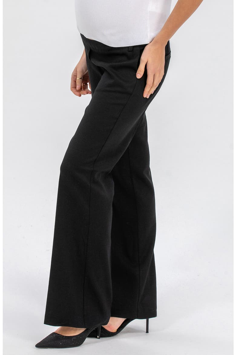 Flare Leg Maternity Pants, Alternate, color, BLACK