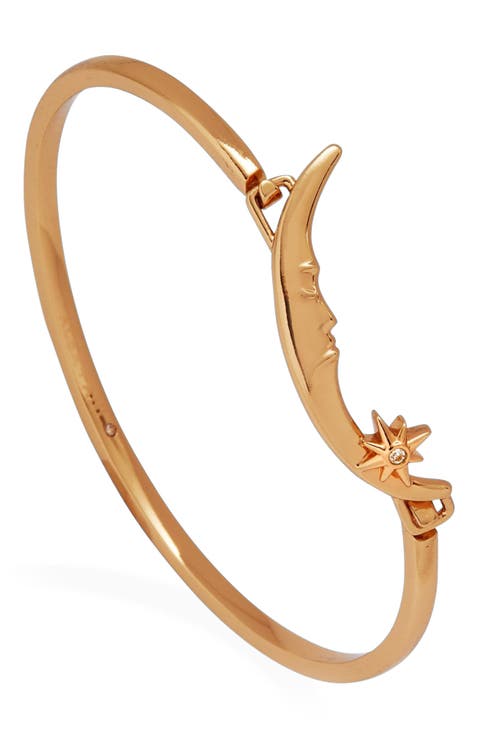 Crescent Moon Tension Bangle Bracelet