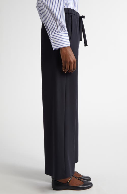 Max Mara Argenta Drawstring Virgin Wool Ankle Pants In Ultramarine