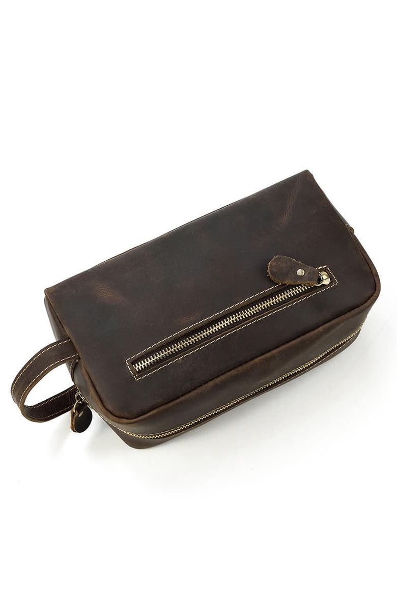 STEEL HORSE LEATHER The Wanderer Toiletry Bag | Genuine Leather Toiletry Bag, Alternate, color, Brown