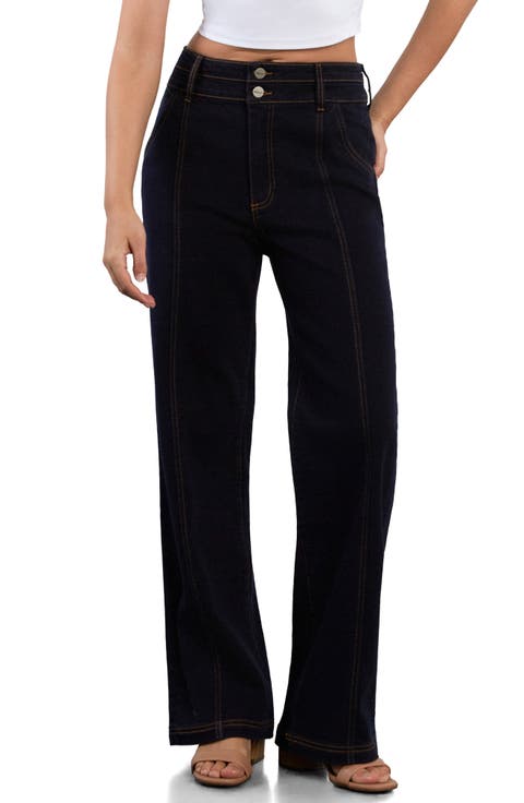 Seamed Relaxed Straight Leg Jeans