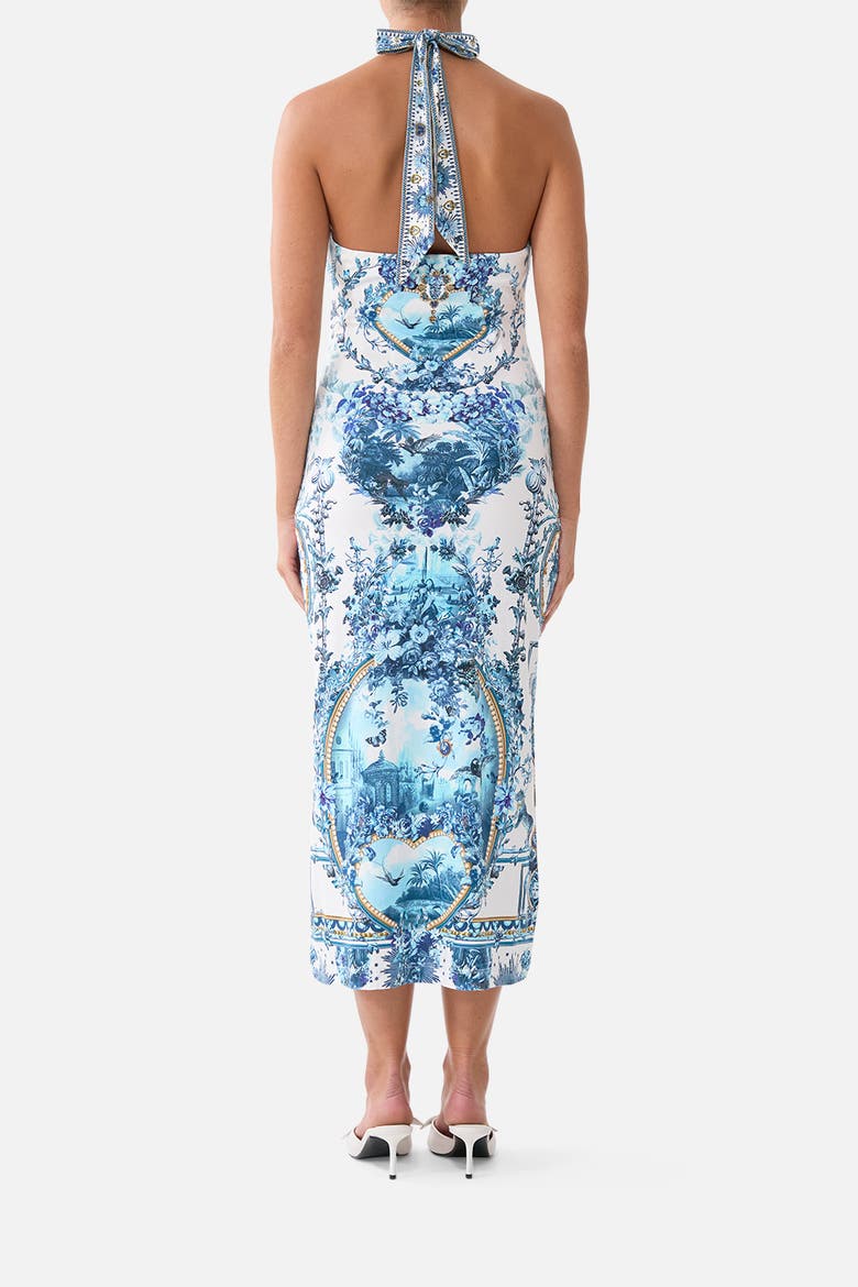 Jersey Halter Dress, Alternate, color, The Porcelain Parlour