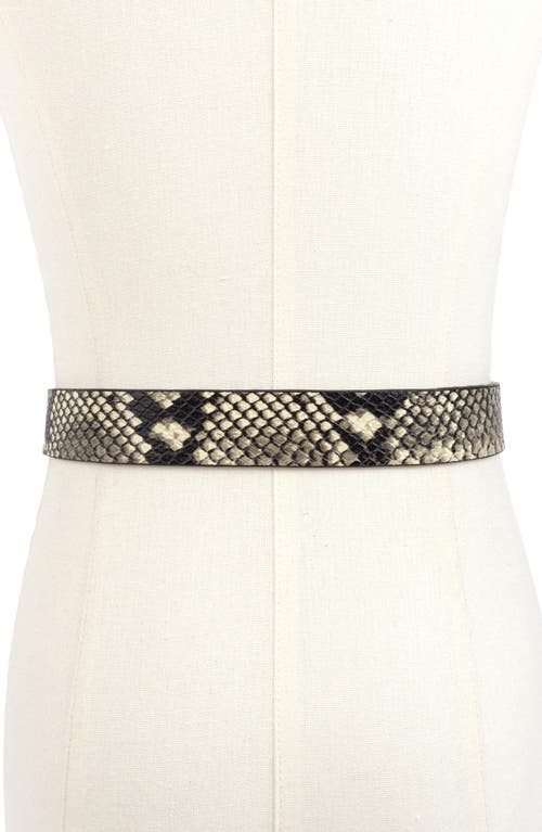 KURT GEIGER KURT GEIGER LONDON STUDDED SNAKESKIN PRINT LEATHER BELT