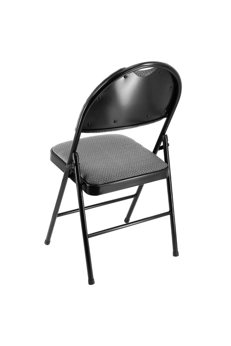 4 Piece Metal Folding Chair with Padded Seats and Top Handle, Alternate, color, Black