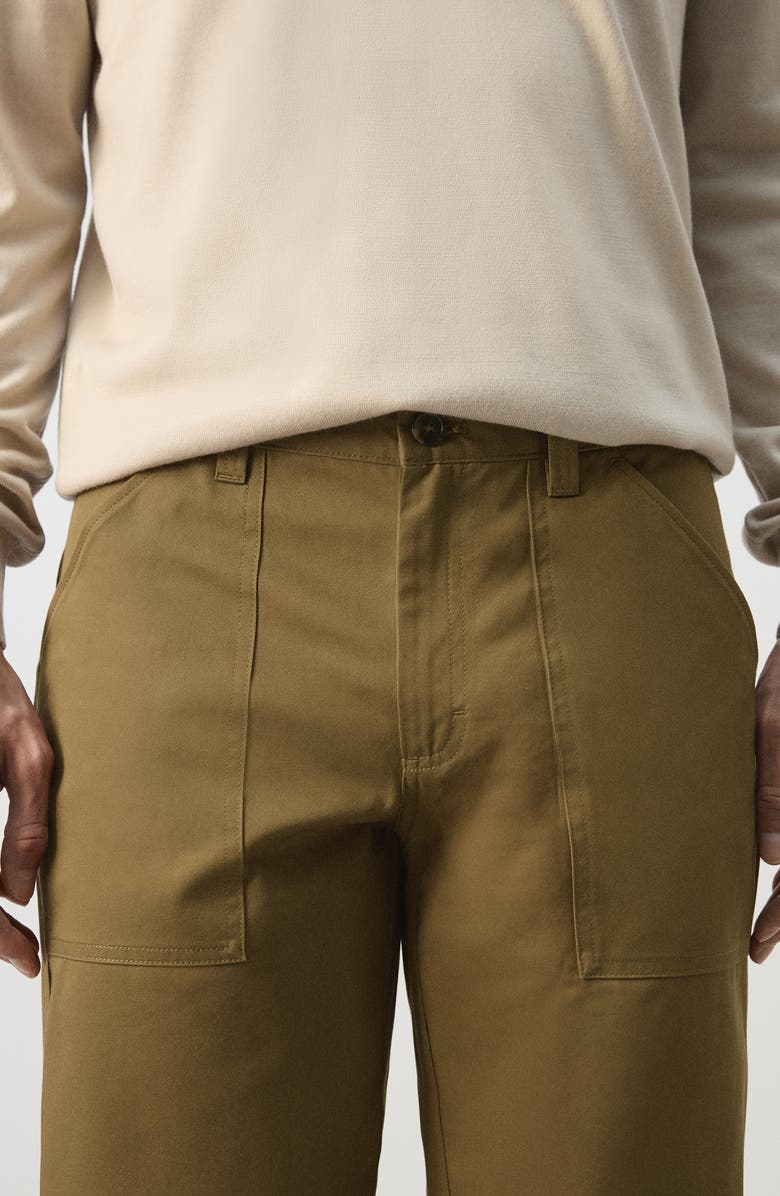 MANGO Cotton Utility Pants, Alternate, color, Ochre