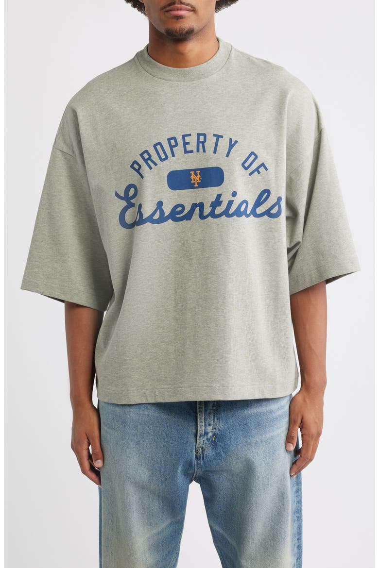 x MLB Mets Cotton Graphic T-Shirt, Main, color, CONCRETE HEATHER