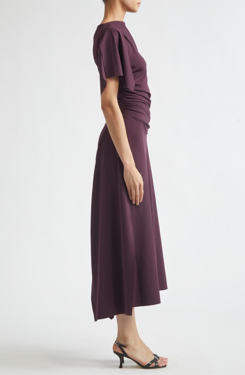 Victoria Beckham Blousey Midi Dress, Alternate, color, Black Currant