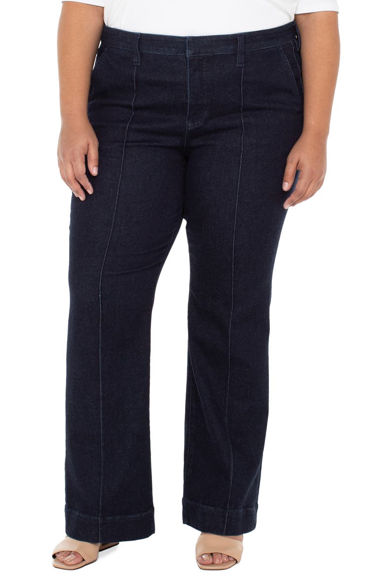 Pintuck Bootcut Jeans, Main, color, INDIGO RINSE