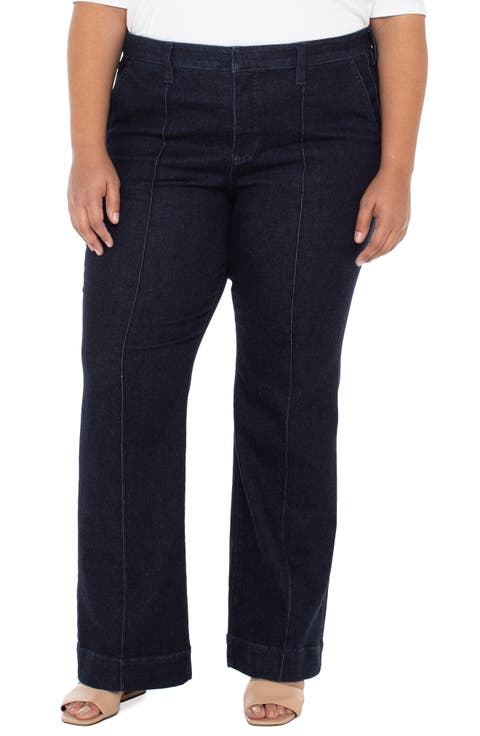 Pintuck Bootcut Jeans (Plus)