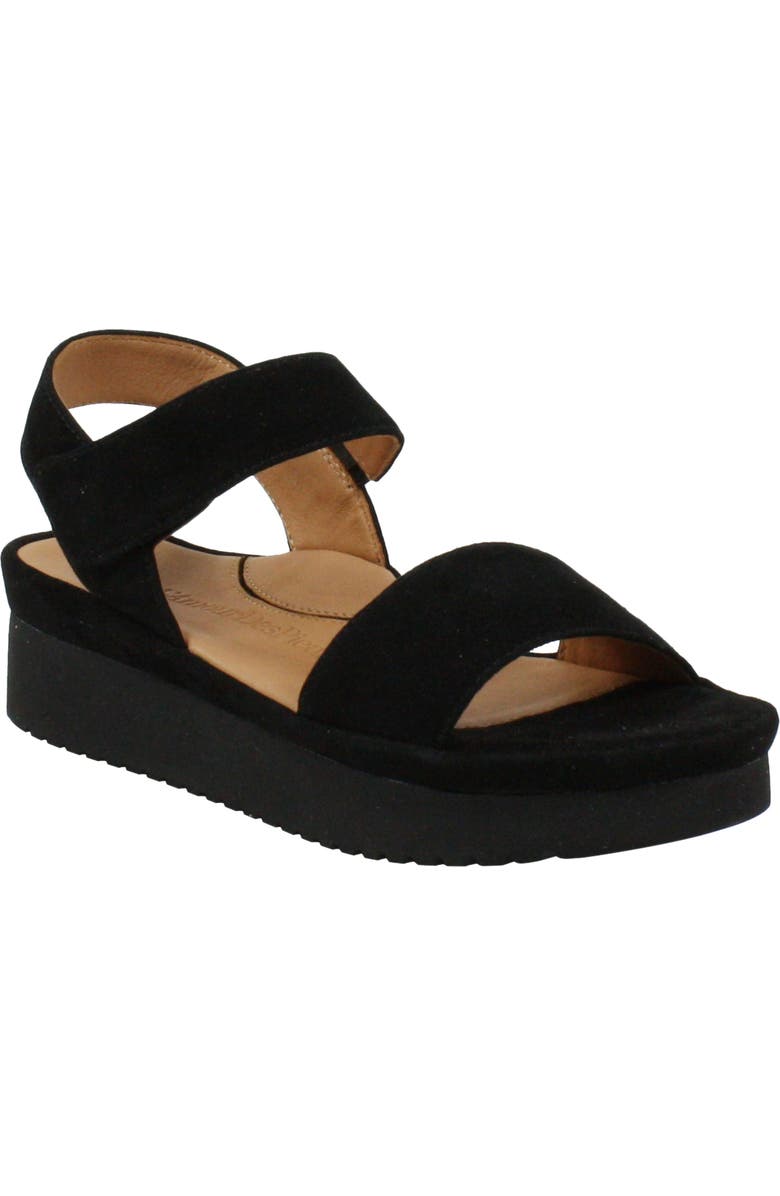 L'Amour des Pieds Abrilla Slingback Platform Sandal, Main, color, Black Suede