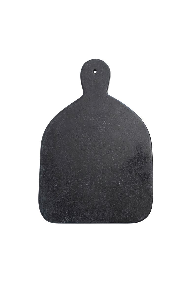 Wide Marble Cutting or Charcuterie Board with Handle, Black, Alternate, color, Black
