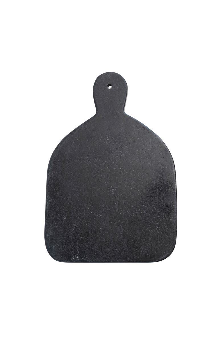 Storied Home Wide Marble Cutting or Charcuterie Board with Handle, Black, Alternate, color, Black