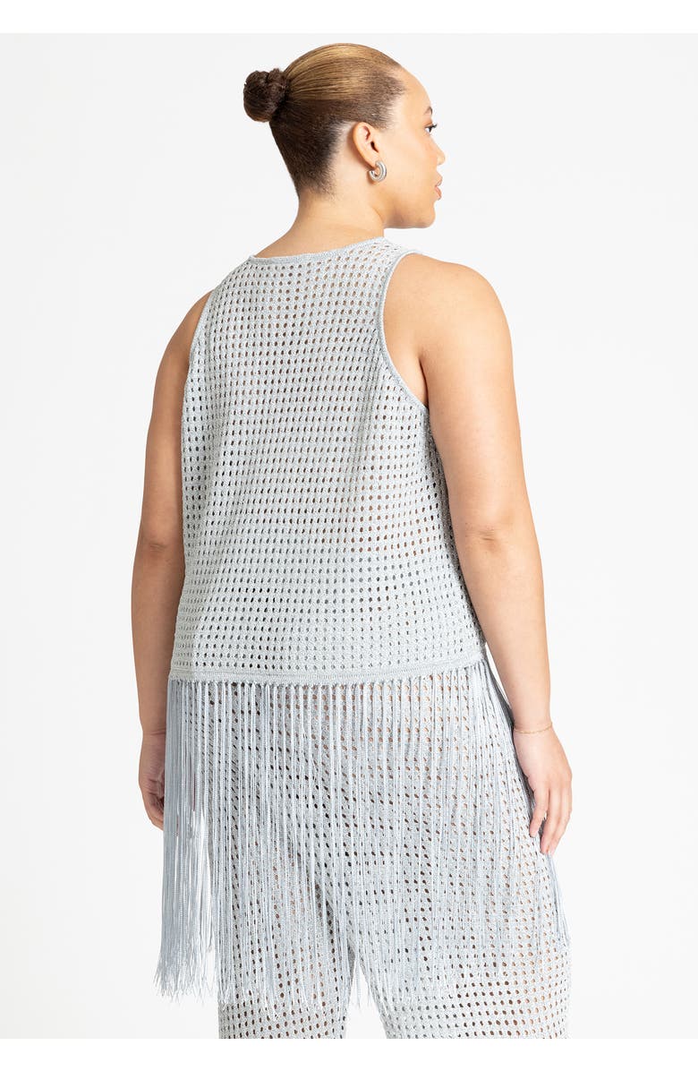 ELOQUII Crochet Fringe Sweater Tank, Alternate, color, 