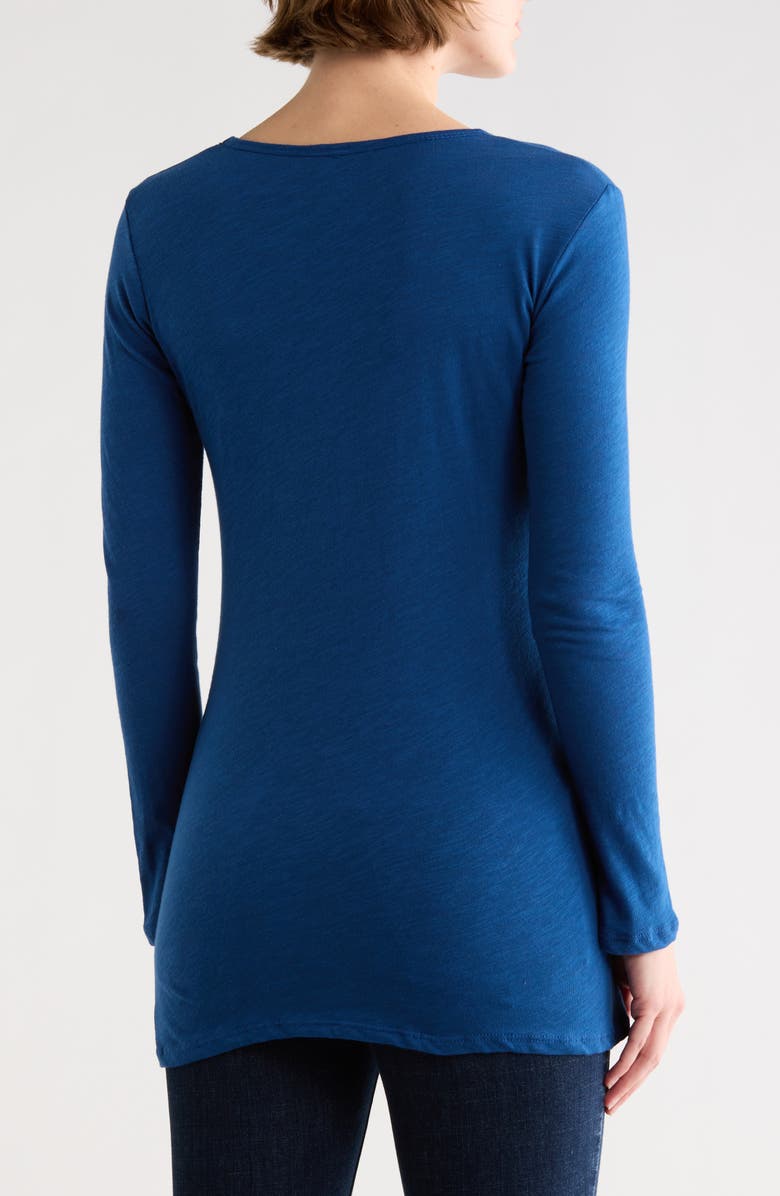 GO COUTURE Long Sleeve T-Shirt, Alternate, color, Lyons Blue Slub