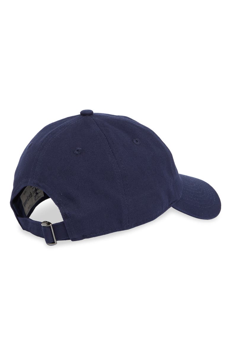 Sporty & Rich New York Crest Embroidered Cotton Twill Baseball Cap, Alternate, color, Navy