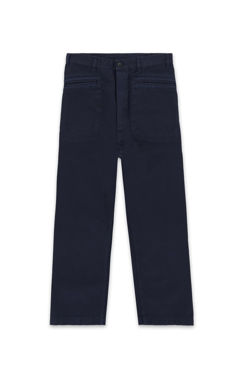 Fortela Herringbone Cotton Trousers, Main, color, Blue