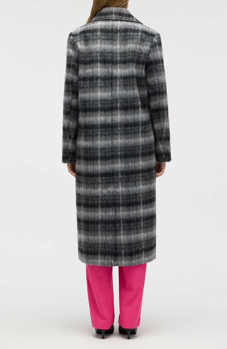 NVLT Oversize Plaid Notch Lapel Coat, Alternate, color, Charcoal/ Black