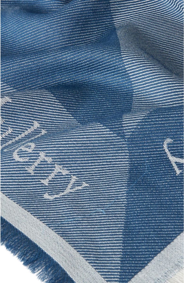 Mulberry Wool Logo Square Scarf, Alternate, color, Denim Blue