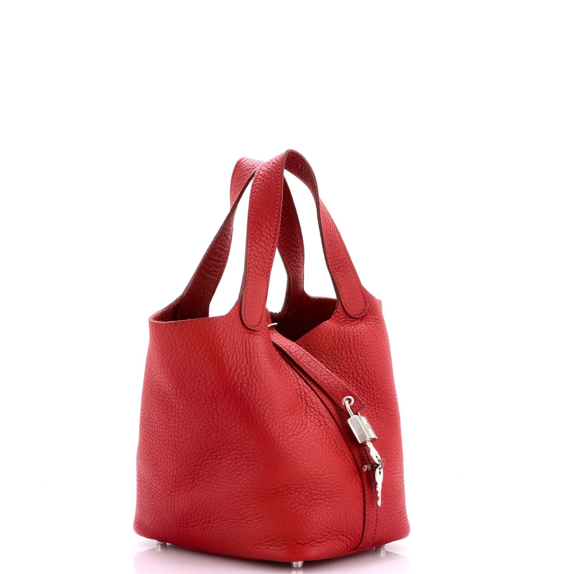 Pre-Owned Hermes Picotin Lock Bag Clemence PM, Alternate, color, Rouge Garance