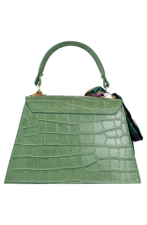 Shop Persaman New York Marta Croc Embossed Satchel With Scarf